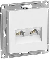 Розетка компьютерная без рамки Systeme Electric AtlasDesign 2-м. RJ45+RJ45 5e белый картинка